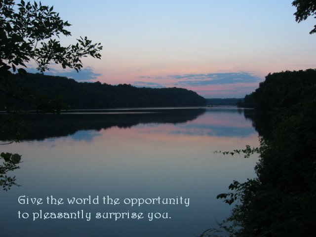 Sunset over Potomac River from tow path