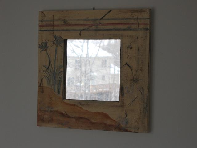 Mirror reflecting snowstorm, Fairfax, Virginia