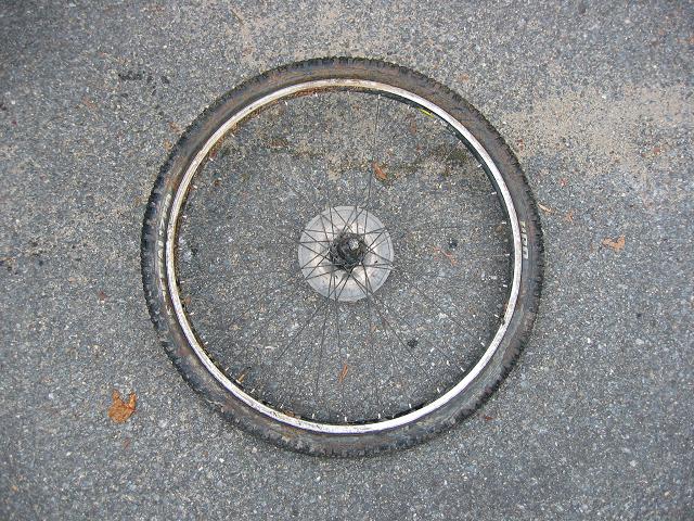 Muddy bike tire