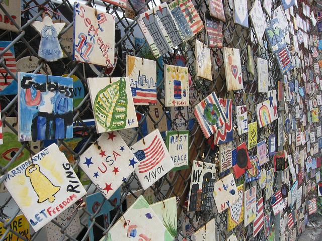 Tiles for America display, 7th Avenue, New York