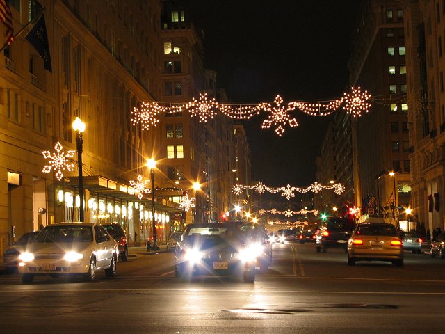 Washington DC at night in December