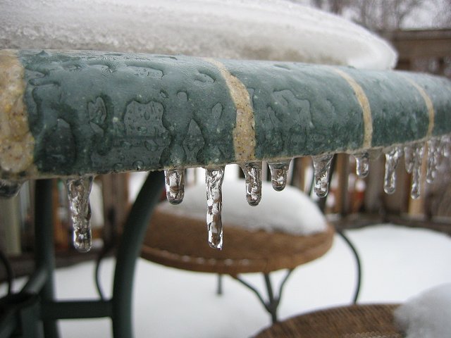 Melting icicles, Fairfax, Virginia