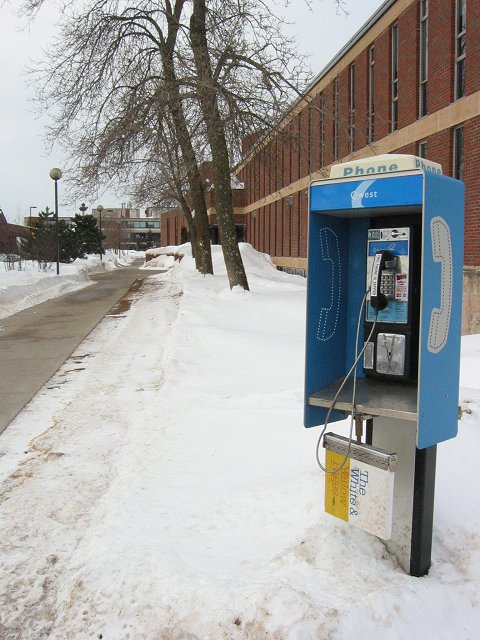 Phone booth at University of Minnesota, Duluth