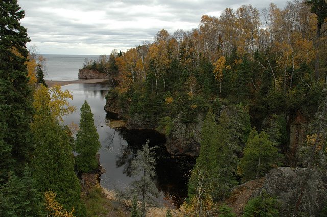 Baptism River leading in Lake Superior, Tettegouche State Park, Minnesota