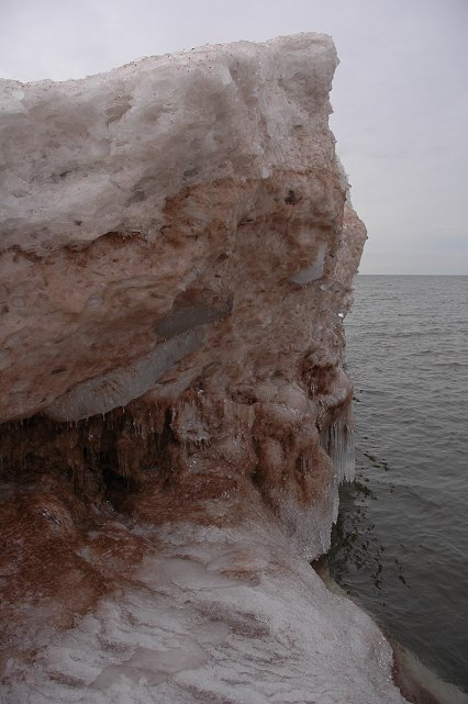 Ice formation along beach at Park Point, Duluth, Minnesota