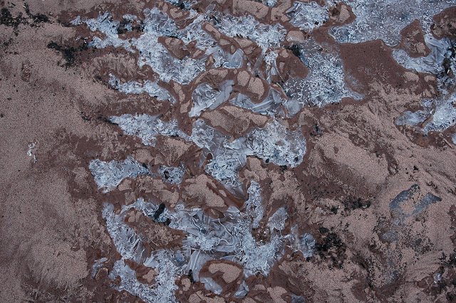 Ice and sand, Park Point, Duluth, Minnesota