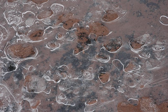 Ice and sand at Park Point, Duluth, Minnesota