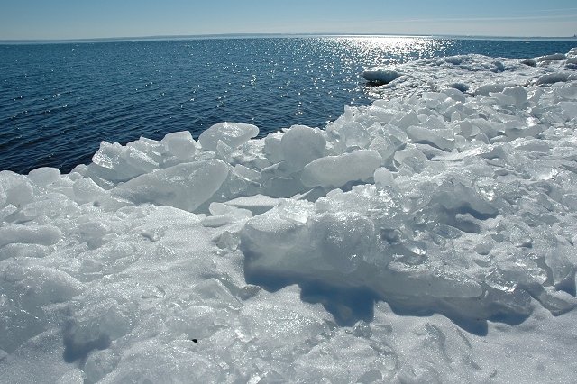 Ice on Lake Superior Shore, Brighton Beach, Duluth, Minnesota